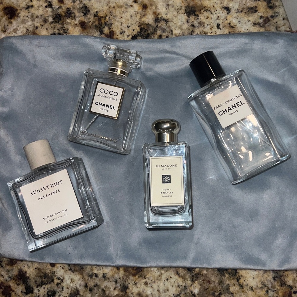 Lot of Empty Perfume Bottles (Chanel, Jo Malone, All Saints)